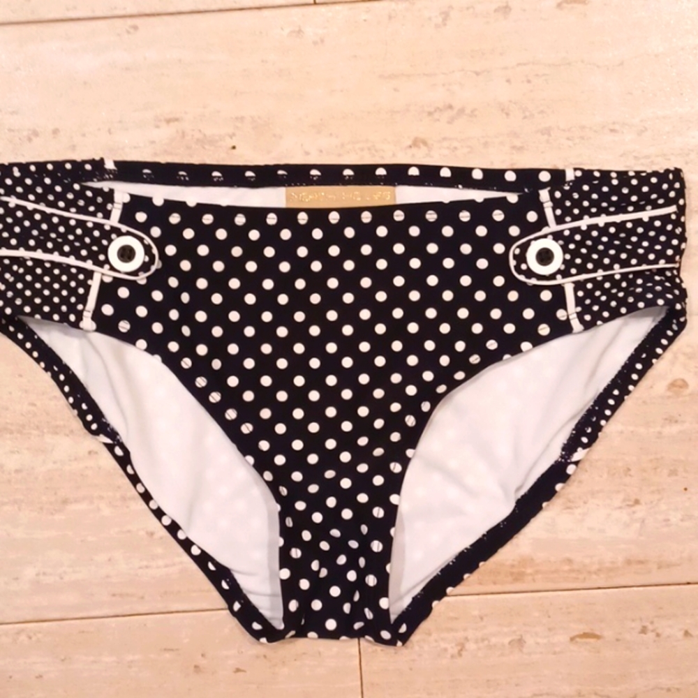 Beach House Retro Style Black/White Polka Dot Bikini Bottoms
